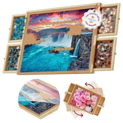 Rotating Wooden 1000-Piece Puzzle Board for $55 + free shipping