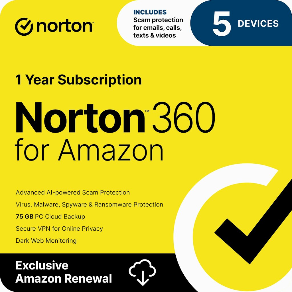 Norton 360 Antivirus Software for 5 Devices 1-Year Subscription: $30 Norton 360 Antivirus Software for 5 Devices 1-Year Subscription: $30