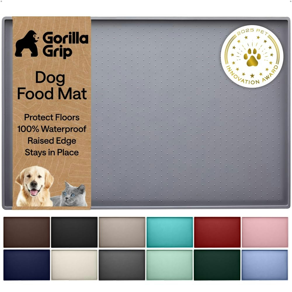Gorilla Grip Waterproof Silicone 18.5" x 11.5" Dog Food Mat: $7.98 Gorilla Grip Waterproof Silicone 18.5" x 11.5" Dog Food Mat: $7.98