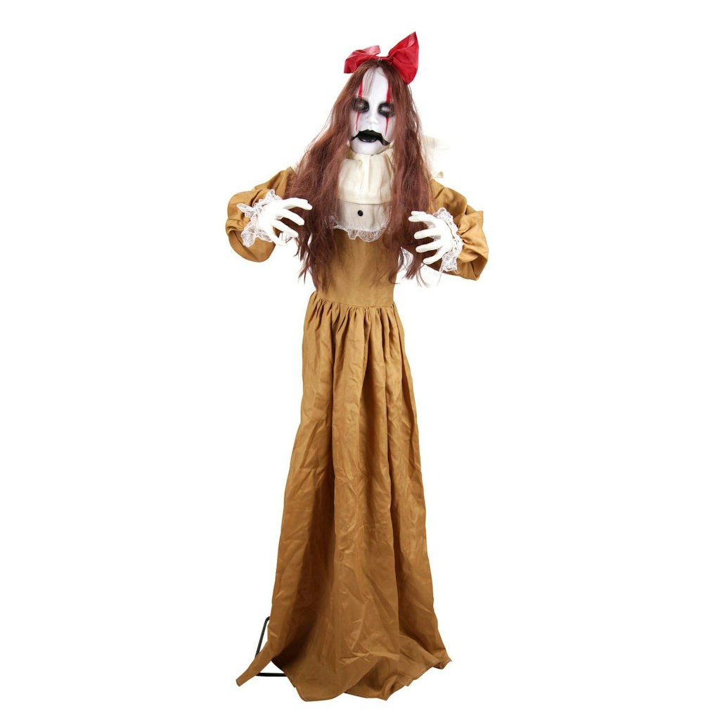 Haunted Hill Farm 5.4-Ft. Pop-Up Creepy Lady Halloween Animatronic: $56