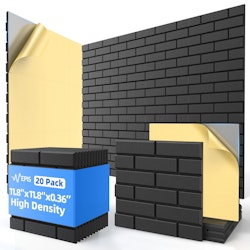11.8" Self-Adhesive Acoustic Foam Panel 20-Pack for $42 + free shipping
