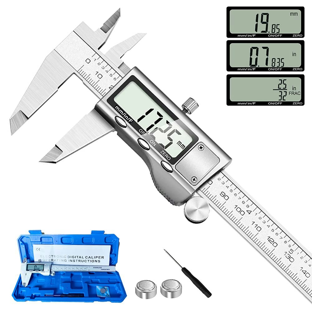 Jiavarry Stainless Steel 6" Digital Caliper Measuring Tool: $16