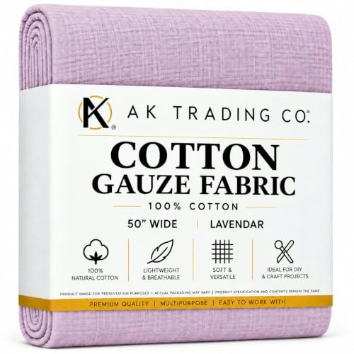 Ak Trading Co. 50-Inch Lavender Cotton Gauze Fabric 5-Yard Cut: $33.53 Ak Trading Co. 50-Inch Lavender Cotton Gauze Fabric 5-Yard Cut: $33.53