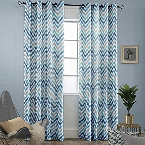 Melodieux 52" x 96" Chevron Grommet Window Curtain Panel: $14.13 Melodieux 52" x 96" Chevron Grommet Window Curtain Panel: $14.13