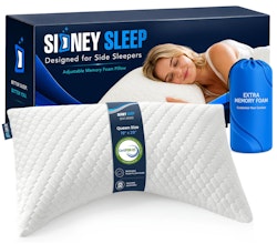Sidney Sleep Adjustable Curved Queen Pillow w/ Shredded Fill for $40 + free shipping