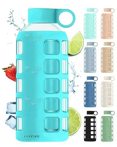 purifyou Borosilicate Glass Water Bottle with Silicone Sleeve: $19.99 purifyou Borosilicate Glass Water Bottle with Silicone Sleeve: $19.99