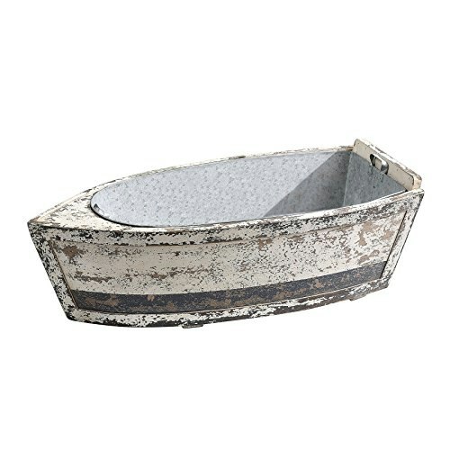 Decorative Wood Boat with Tin Insert: $116.99 Decorative Wood Boat with Tin Insert: $116.99