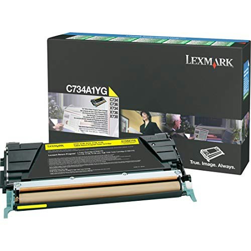 Lexmark C734A1YG Yellow Toner Cartridge 6,000-Page Yield: $25.62 Lexmark C734A1YG Yellow Toner Cartridge 6,000-Page Yield: $25.62