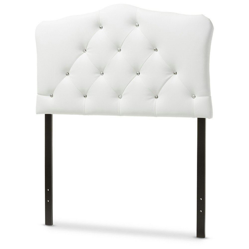 Baxton Studio Myra Twin Faux Leather Scalloped Headboard: $73.99 Baxton Studio Myra Twin Faux Leather Scalloped Headboard: $73.99