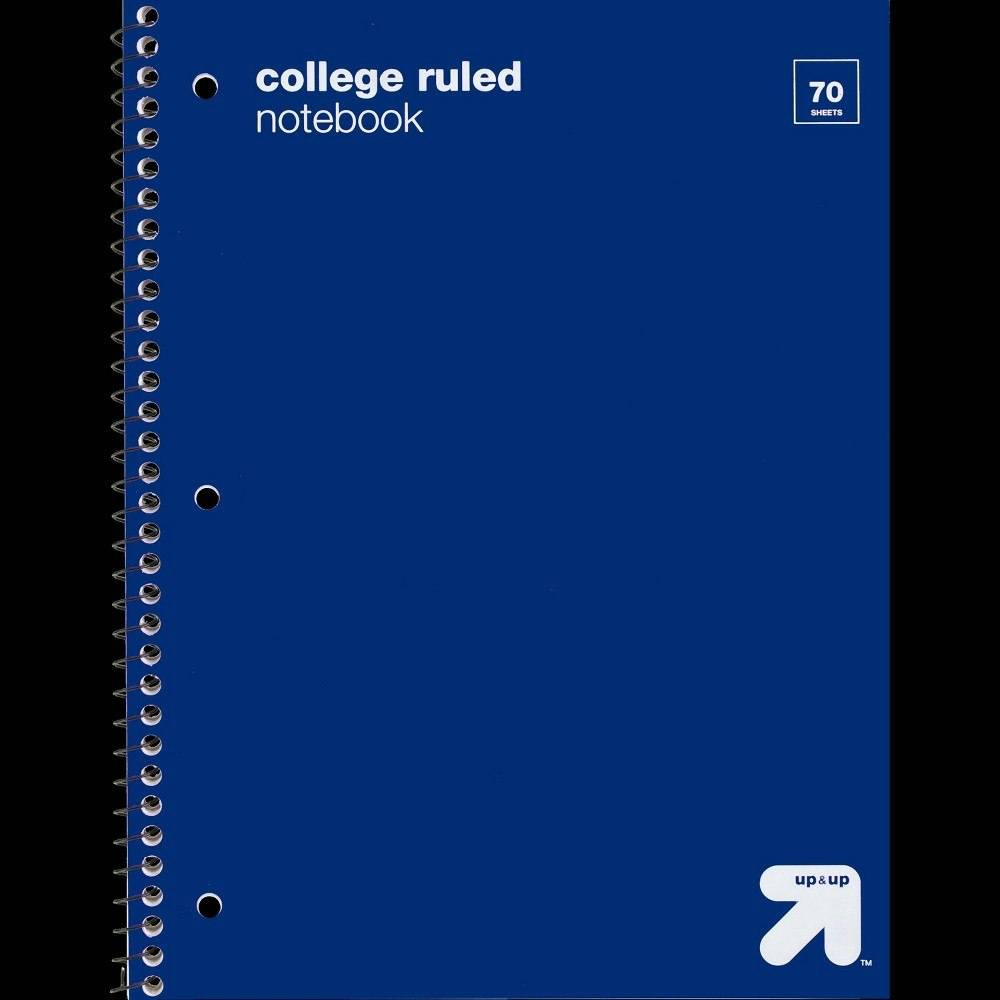 Up&Up 1-Subject College Ruled Spiral Notebook: $1.49 Up&Up 1-Subject College Ruled Spiral Notebook: $1.49