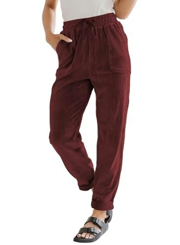 Evaless Women's Straight Leg Corduroy Pants: $27.98