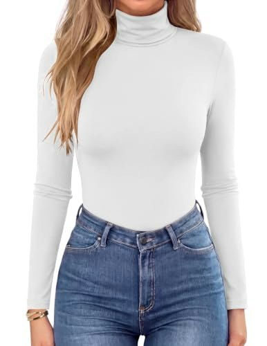 Zeagoo Women's Turtleneck Long Sleeve Fitted T-Shirt: $8.49