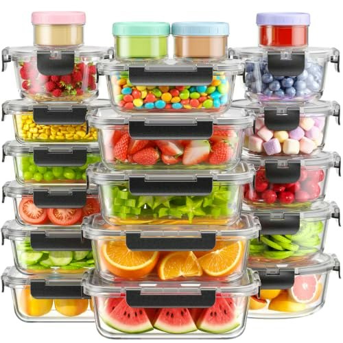 BiuLeon Glass Food Storage Containers with Lids 40-Pack: $39.99 BiuLeon Glass Food Storage Containers with Lids 40-Pack: $39.99