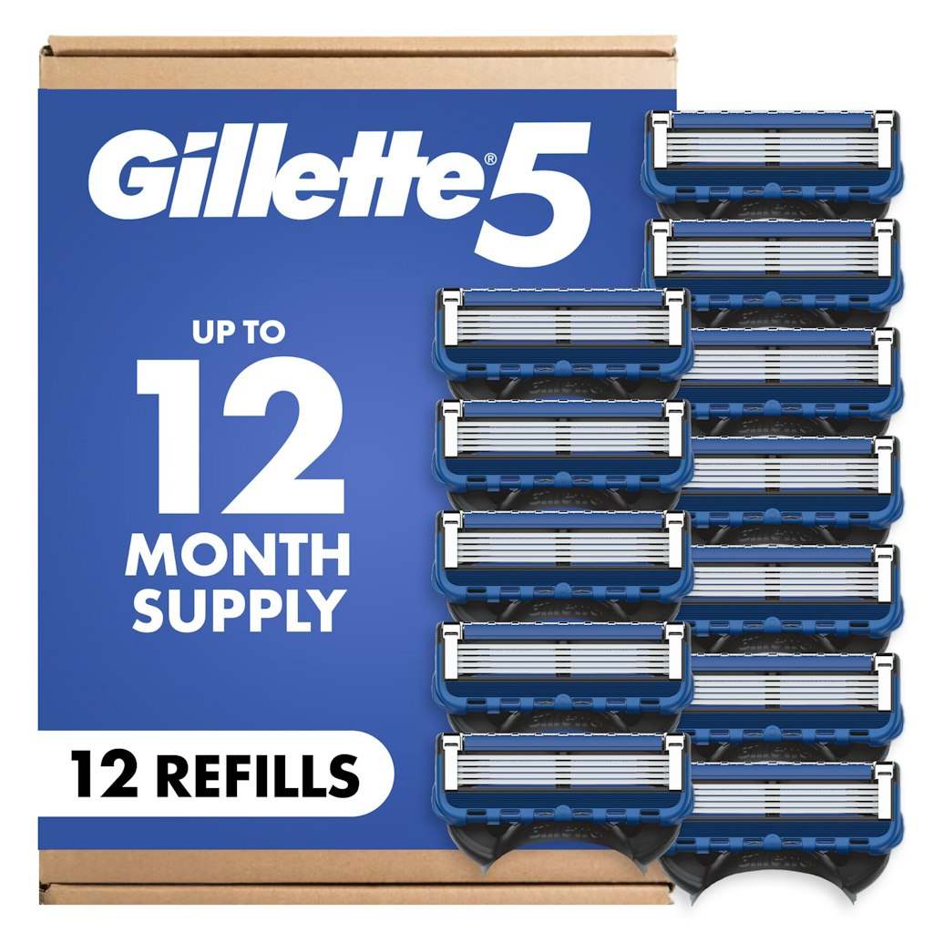 Gillette 5 Men's 5-Blade Razor Blade Refill 12-Pack: $19 w/ Sub & Save