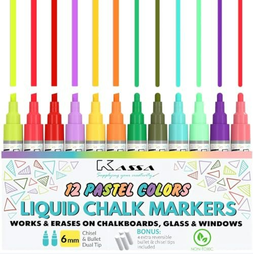 Kassa 6mm Pastel Chalk Markers 12-Pack: $14.99 Kassa 6mm Pastel Chalk Markers 12-Pack: $14.99