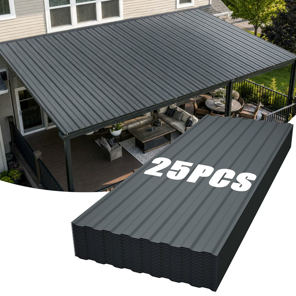 PVC Corrugated Roof Panel 25-Pack w/ Screws & Washers: $130