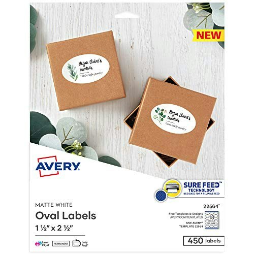 Avery 1.5" x 2.5" Printable Oval Labels 450-Pack: $15.46 Avery 1.5" x 2.5" Printable Oval Labels 450-Pack: $15.46