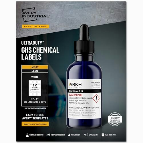 Avery 2" x 2" UltraDuty GHS Chemical Labels 5-Pack: $315.92 Avery 2" x 2" UltraDuty GHS Chemical Labels 5-Pack: $315.92