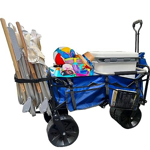 Collapsible Heavy-Duty Beach Wagon with Sand Wheels: $67.31 Collapsible Heavy-Duty Beach Wagon with Sand Wheels: $67.31