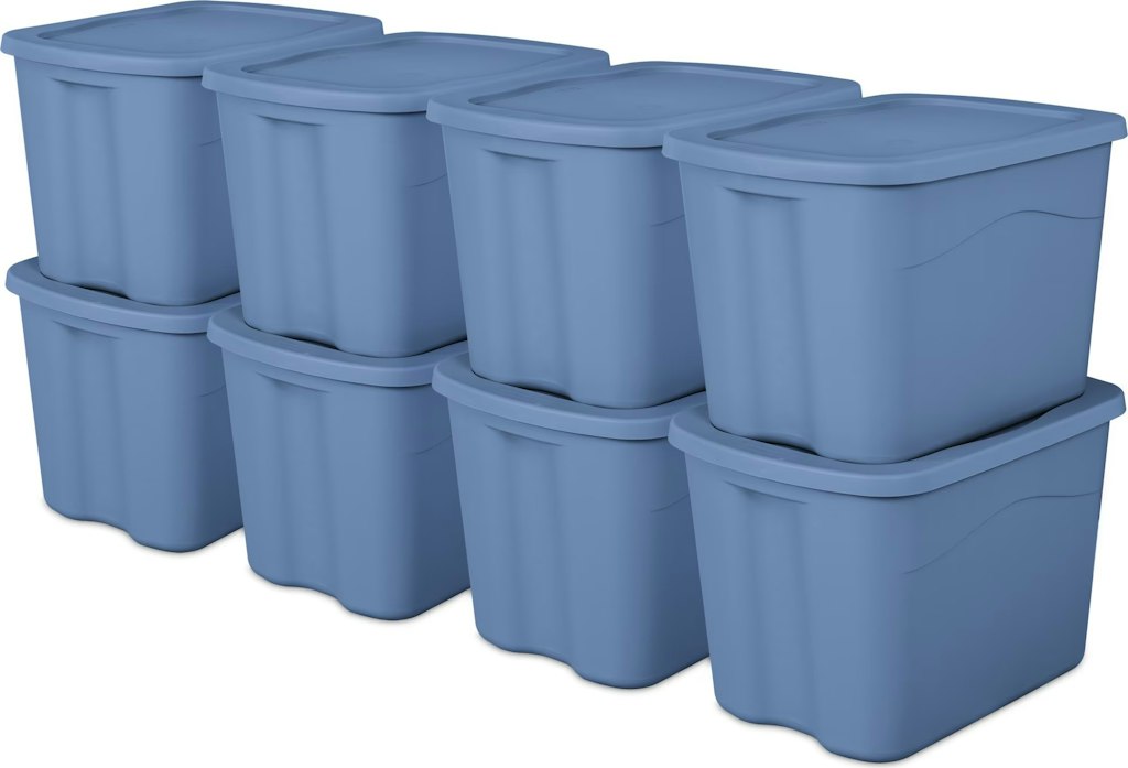 Sterilite 18-Gallon Storage Bin w/ Snap-On Lid 8-Pack: $38