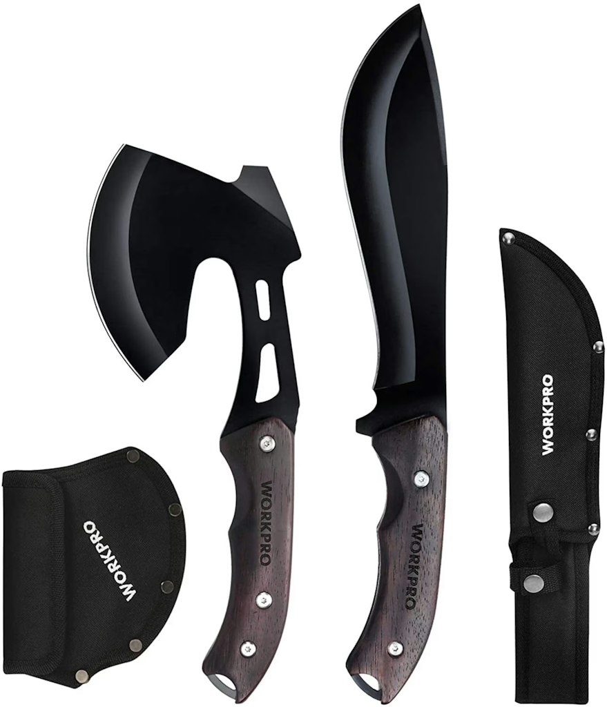 WorkPro 10" Axe & 13" Fixed Blade Knife Combo Set: $30