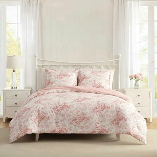 Laura Ashley Queen Cotton Reversible Comforter Set with Shams: $84