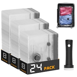SpaceAid Electric Pump Vacuum Storage Bags 24-Pack for $30 + free shipping w/ Prime