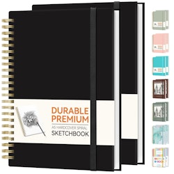 Forvencer 2-Pack Blank Spiral Hardcover Sketch Book for $7 + free shipping w/ Prime
