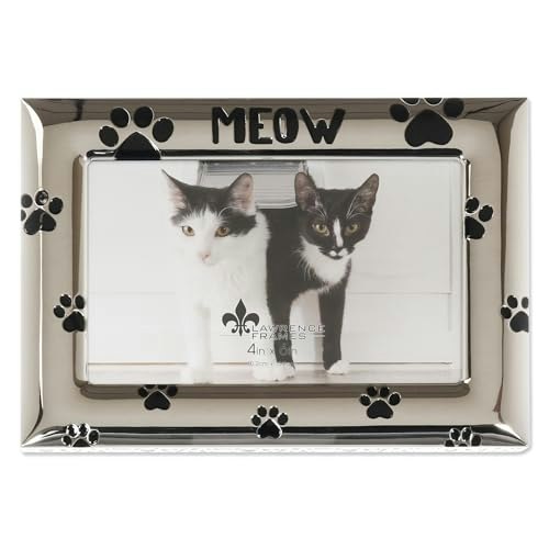 Meow Design 4x6" Silver Metal Picture Frame: $14.52
