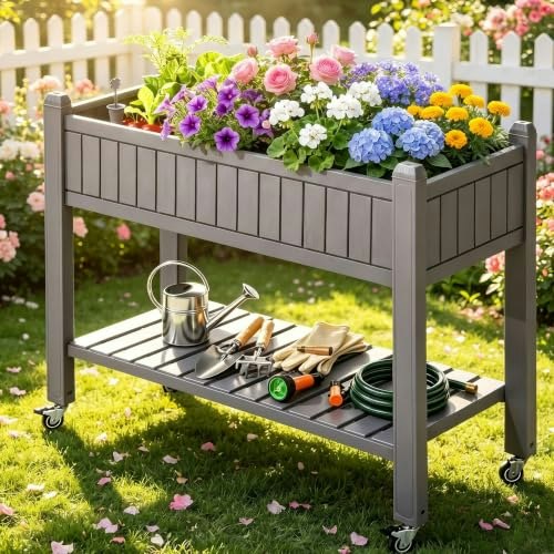 Yitahome 3.6x1.5x2.8-Foot Elevated Garden Bed with Legs and Wheels: $85.99 Yitahome 3.6x1.5x2.8-Foot Elevated Garden Bed with Legs and Wheels: $85.99