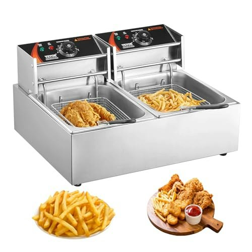 Vevor 18.2-Quart Dual Tank Electric Countertop Deep Fryer: $89.91