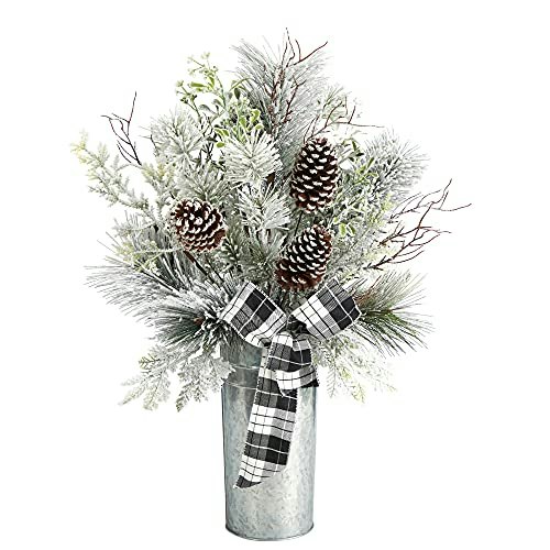 Nearly Natural 28-inch Frosted Greenery and Pinecone Artificial Christmas Arrangement: $51.99 Nearly Natural 28-inch Frosted Greenery and Pinecone Artificial Christmas Arrangement: $51.99