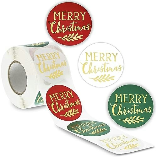 Merry Christmas 2-Inch Gold Foil Envelope Stickers 500-Pack: $13.98