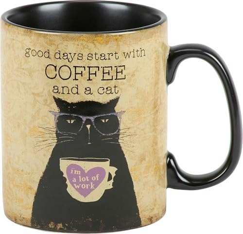 Primitives by Kathy 18oz Good Days Start With Coffee and a Cat Stoneware Mug: $21.84 Primitives by Kathy 18oz Good Days Start With Coffee and a Cat Stoneware Mug: $21.84