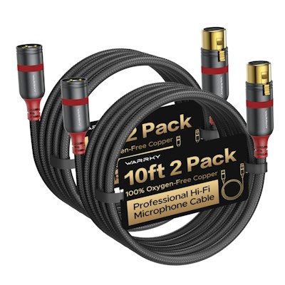 Warrky 2-Pack 10-Foot XLR Cables for $20 + free shipping w/ Prime