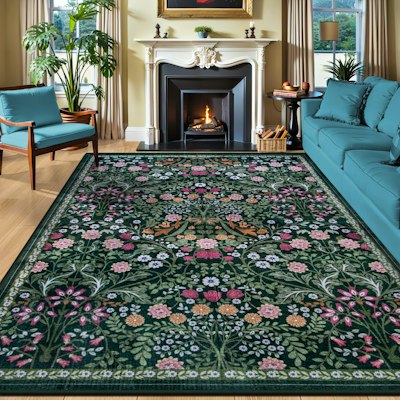 Floral Boho 8x10-Foot Washable Area Rug for $59 + free shipping