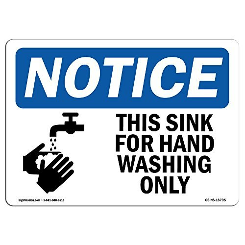 Notice Hand Washing Sink Sign: $11.99 Notice Hand Washing Sink Sign: $11.99