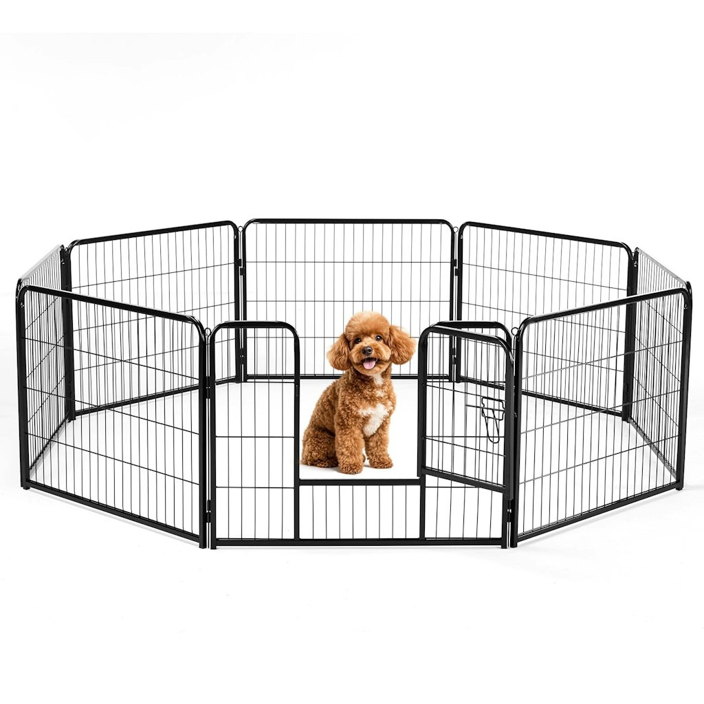 24" 8-Panel Indoor & Outdoor Metal Pet Playpen: $39