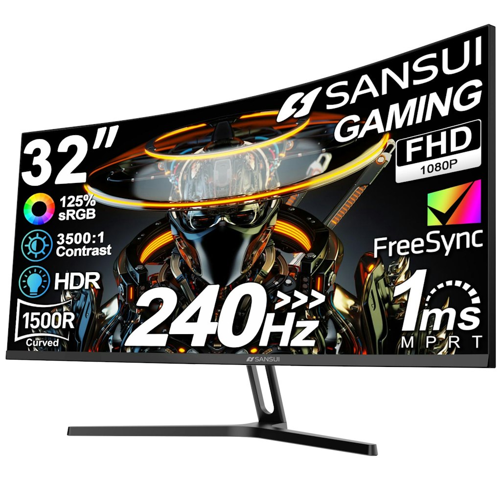 SANSUI 32" 1080p 240Hz LED Curved Monitor: $180