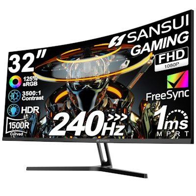 SANSUI 32" 1080p 240Hz LED Curved Monitor for $180 + free shipping