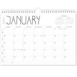 2027 12-Month 17" x 12" Wall Calendar for $9 + free shipping w/ Prime