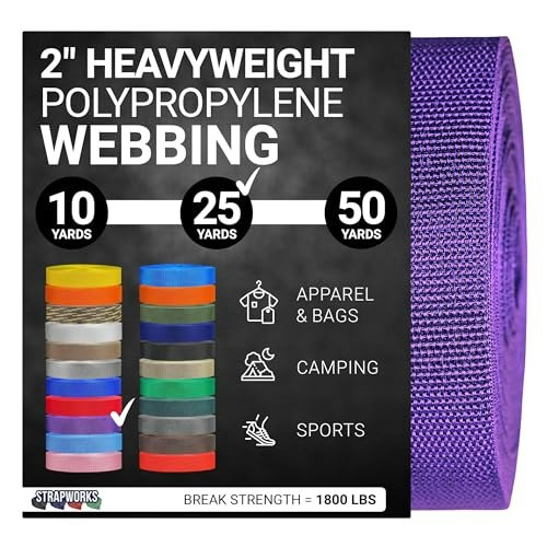 Strapworks 2-Inch x 25-Yard Heavyweight Polypropylene Webbing: $20.36 Strapworks 2-Inch x 25-Yard Heavyweight Polypropylene Webbing: $20.36