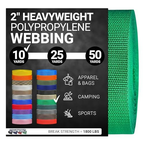 Strapworks 2-Inch x 10-Yard Heavyweight Polypropylene Webbing: $13.70 Strapworks 2-Inch x 10-Yard Heavyweight Polypropylene Webbing: $13.70