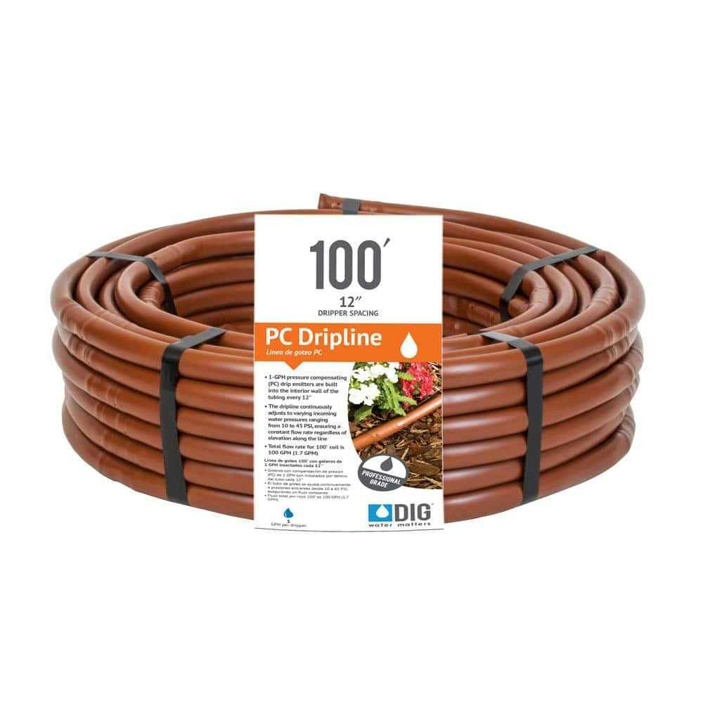 Earthline 1/2-inch x 100-foot Pressure Compensating Drip Emitter Tubing: $32.98 Earthline 1/2-inch x 100-foot Pressure Compensating Drip Emitter Tubing: $32.98