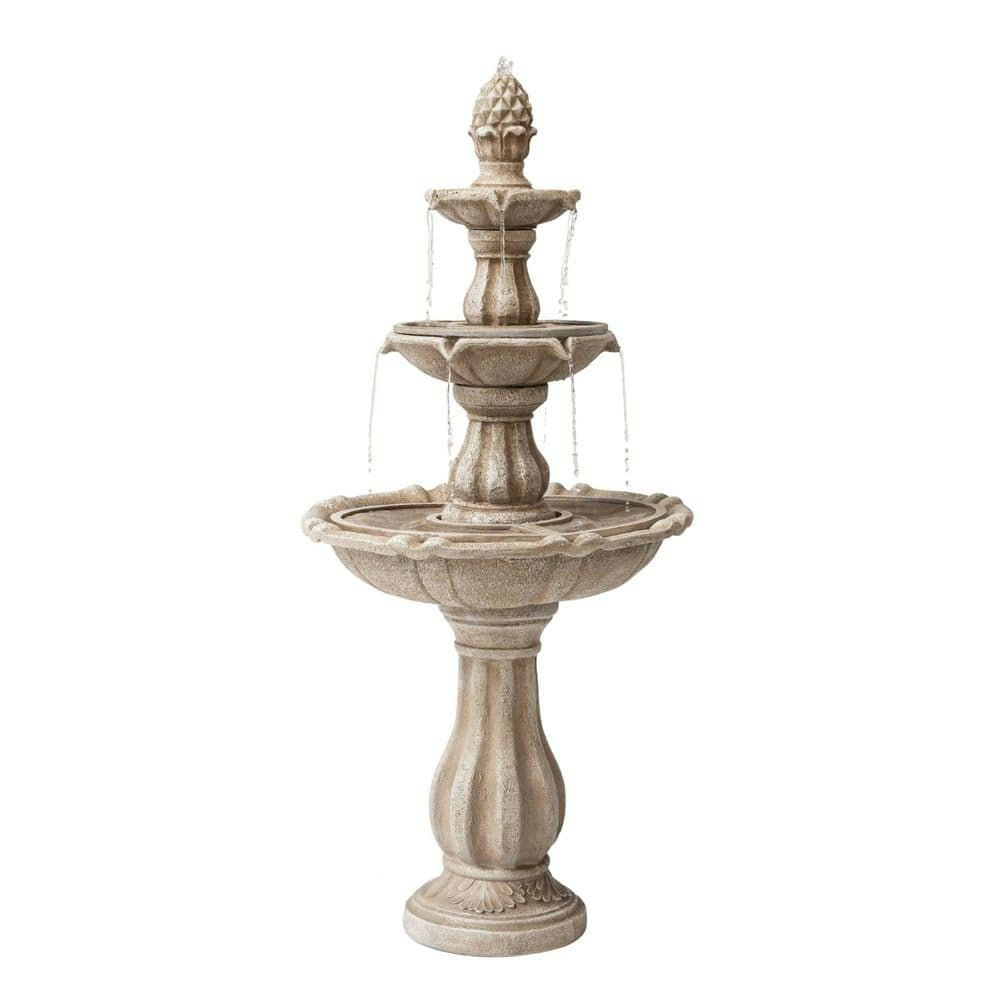 51-Inch 3-Tier Fiber Resin Waterfall Fountain: $229 51-Inch 3-Tier Fiber Resin Waterfall Fountain: $229