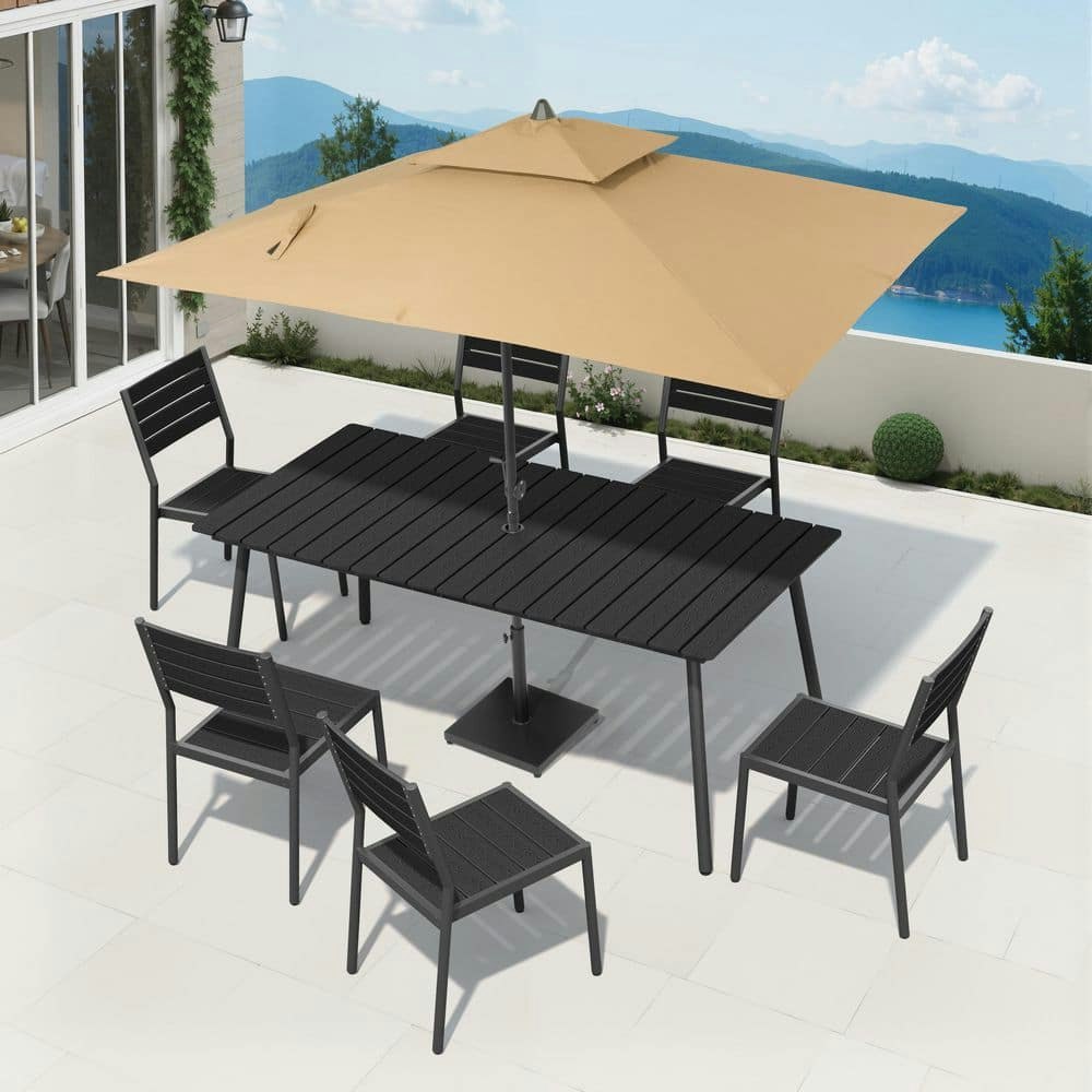 9-Piece Aluminum Outdoor Dining Set with Patio Umbrella: $1,236 9-Piece Aluminum Outdoor Dining Set with Patio Umbrella: $1,236