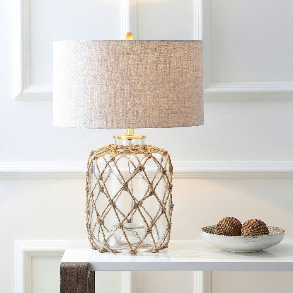 Jonathan Y 26.5-inch Glass and Rope Table Lamp: $102.99
