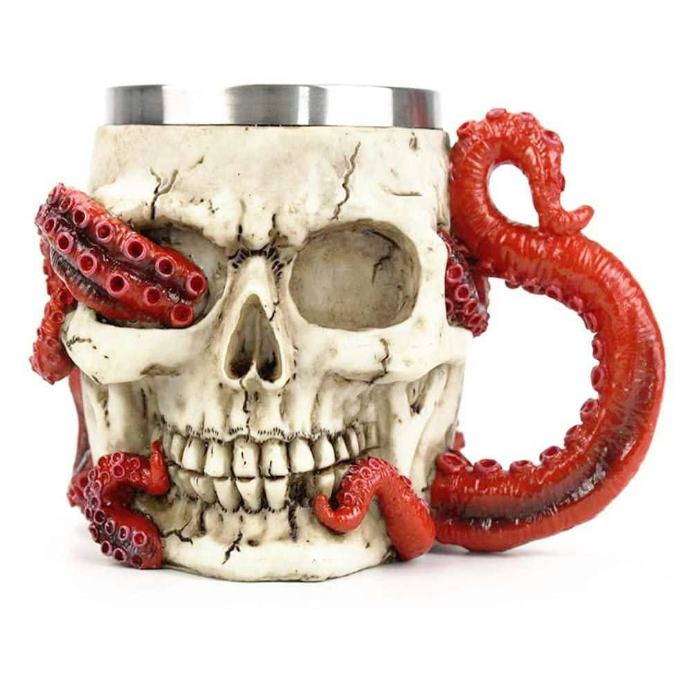 13-oz. 3D Skull and Octopus Tentacle Beer Mug: $84.35