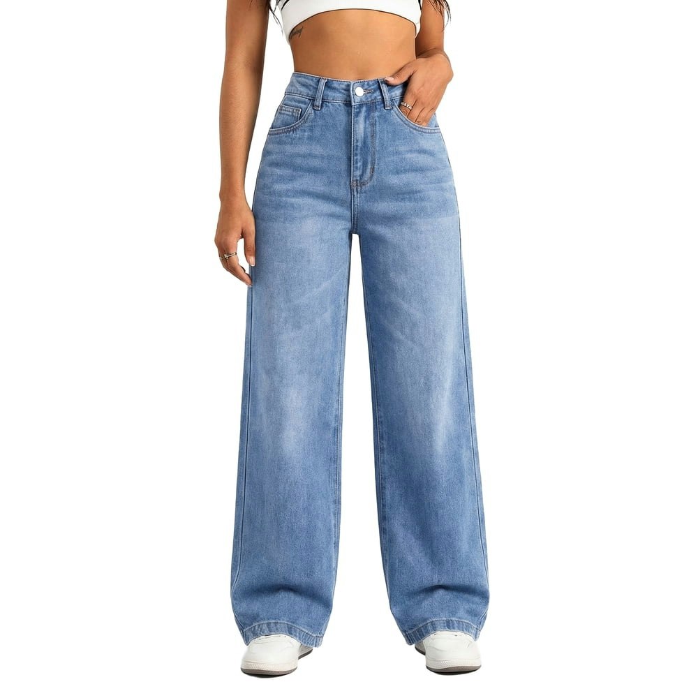 Emmiol Women's Mid-Rise Wide Leg Baggy Denim Jeans: $31.16 Emmiol Women's Mid-Rise Wide Leg Baggy Denim Jeans: $31.16