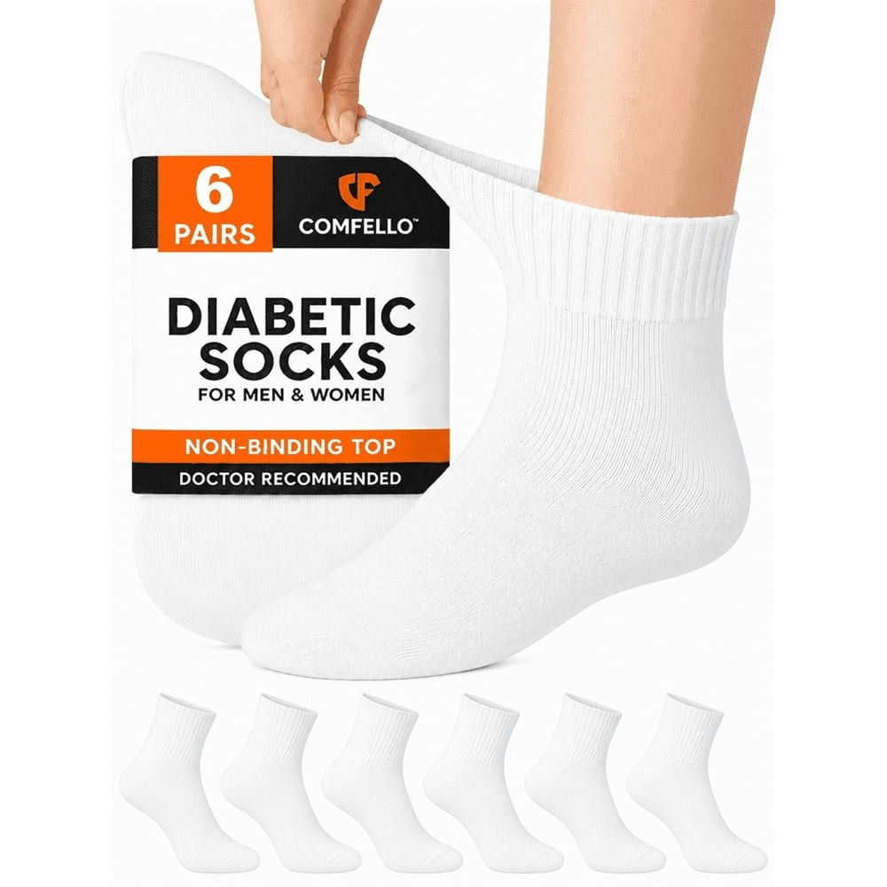 Comfello Non-Binding Diabetic Ankle Socks 6-Pack: $14.98